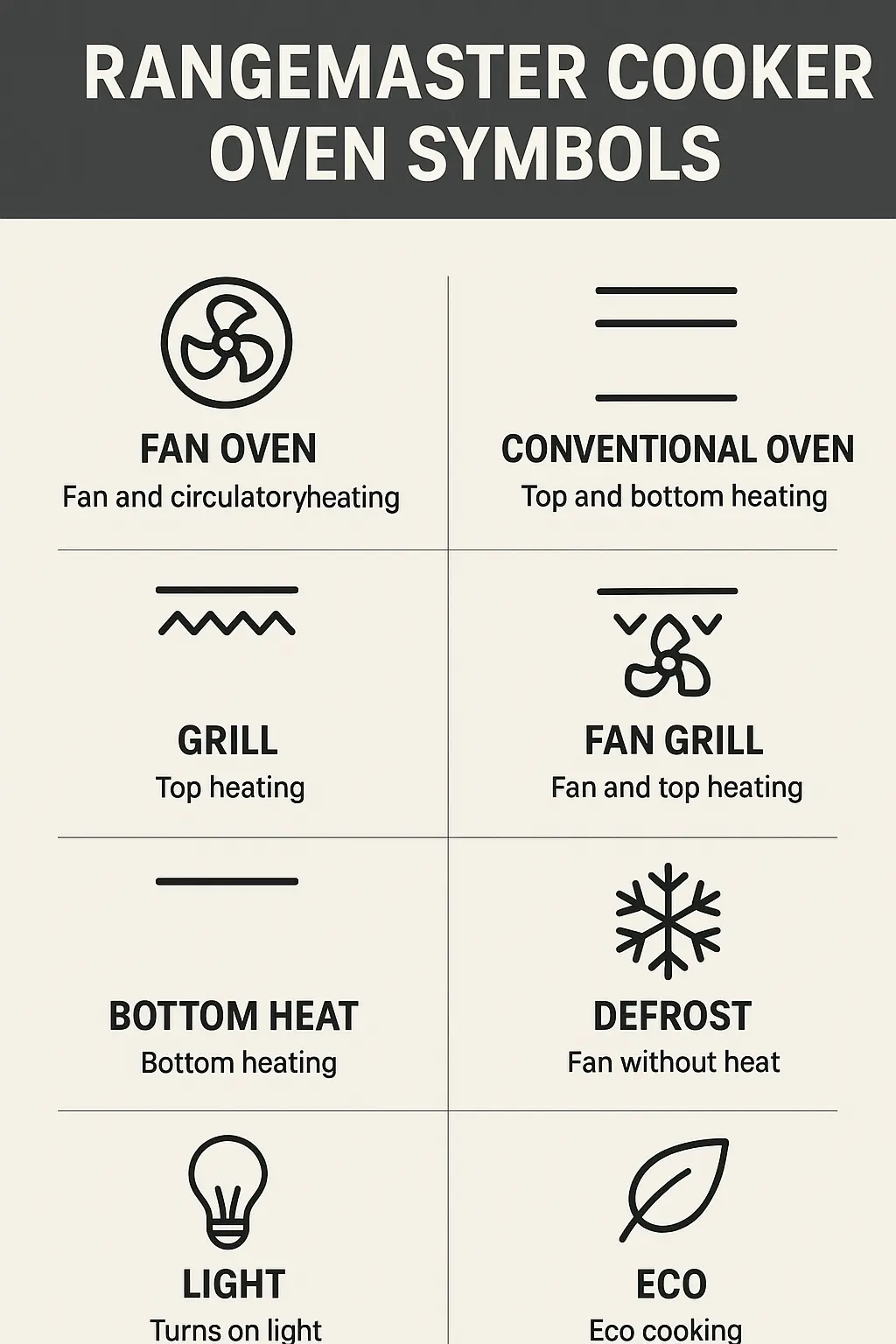 What Do Rangemaster Symbols Mean on My Oven