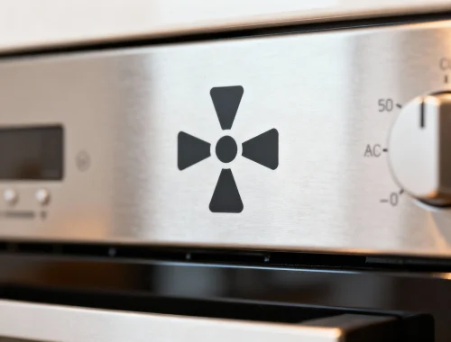What is the triangle symbol on the oven